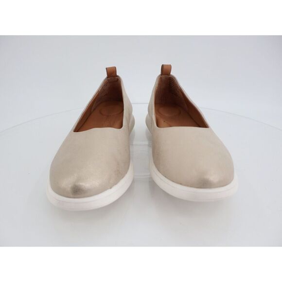 Gentle Souls Bella Ballet Flats Size 9.5 Gold Leather Wedge Platform Flats Comfy - Picture 3 of 12